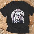 I Love My Boxer Dog Mom Dad Kawaii Dog Doodles ボクサー 犬 Tシャツ 高齢者への贈り物