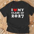 I Love My Class Of 2027 私は2027年のクラスが大好きで、2027年のクラスが好きです Tシャツ 高齢者への贈り物