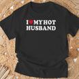 I Love My Hot Husband シャツ ファニー レッド ハート Love Hot Husband Tシャツ 高齢者への贈り物