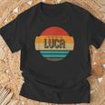 Luca 名称 レトロ・ヴィンテージ・サンセット 限定版 Tシャツ 高齢者への贈り物