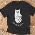 Meow You Cat Moody Cat 中指 猫好き Tシャツ 高齢者への贈り物