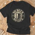 No Beer No Life ヴィンテージドリンク ビール愛好家 ビールファン向け Tシャツ 高齢者への贈り物