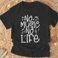 No Music No Life ミュージシャン Djバンド 音符 Tシャツ 高齢者への贈り物