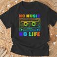 No Music No Life、ヴィンテージカセット音楽愛好家。 Tシャツ 高齢者への贈り物