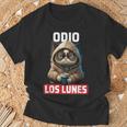 Odio Los Lunes Dicho Divertido Con Gato Y Café Frases Camiseta unisex Regalos para ancianos