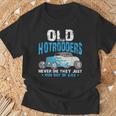 Old Hotrodders Never Die They Just Run Out Of Gas 米国車 ホットロッド Tシャツ 高齢者への贈り物