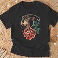 Panther Rose アメリカントラディショナルタトゥーインク オールドスクール Tシャツ 高齢者への贈り物