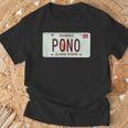 Pono ヴィンテージ ハワイ ナンバープレート Tシャツ 高齢者への贈り物