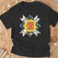 Quilters クラシック風防キルトブロック 花柄パッチワーク Tシャツ 高齢者への贈り物