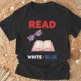 Read Blue Patriotic Book Lover Girls Independence T-Shirt Gifts for Old Men