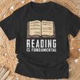 Reading Fundamental Books Lover Bookworm Reader Literature T-Shirt Gifts for Old Men