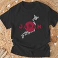 Recuerdo De Bandera Y Mapa Japonés Japón Camiseta unisex Regalos para ancianos