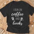 I Run On Coffee And Books Cool Quote For Bookworms T-Shirt Gifts for Old Men