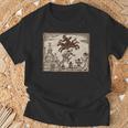Satanic Occult Midnight Ride ゴスホラー 美的 木版画 長袖tシャツ Tシャツ 高齢者への贈り物