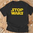 Stop Wars 反戦メッセージ 地球と宇宙の平和 Tシャツ 高齢者への贈り物