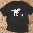 T-Rex Walking Jack Russel Divertente Cane Mamma Papà Dinosauro Trex Maglietta Regalos para ancianos