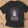 Too Cute To Die Death メタルユニコーン Tシャツ 高齢者への贈り物