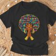 History Month Afro Women Book Lover Librarian Teacher T-Shirt Gifts for Old Men