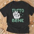 Tutto Bene イタリアの手のジェスチャー面白い引用イタリア 長袖tシャツ Tシャツ 高齢者への贈り物