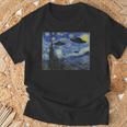 Ufo エイリアン アブダクション 星月夜 ヴァン・ゴッホ 絵画 Tシャツ 高齢者への贈り物