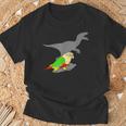 Velociraptor パイナップル コニュア 恐竜 シャドウ オウム Tシャツ 高齢者への贈り物