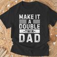 Vintage Make It A Double Twin Dad Festa Del Papà Maglietta Regalos para ancianos