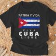 Viva Cuba Libre Patria Yida Bandera Cubana Apenada Camiseta unisex Regalos para ancianos
