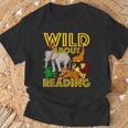 Wild About Reading Back To School Teacher Books Read T-Shirt Gifts for Old Men