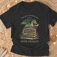 Women's I'm Not A Bookworm I'm A Book Dragon Literary Dragon Reader T-Shirt Gifts for Old Men