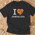 “I Love Jambalaya” のジャンバラヤ好き向けデザイン Tシャツ 高齢者への贈り物