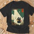 おもしろい 日本猫誘拐 エイリアン Ufo ギター ウクレレ 音楽 Tシャツ 高齢者への贈り物