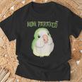 かわいいオキナインコインコクエーカーオウム鳥の恋人 Tシャツ 高齢者への贈り物
