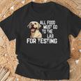 かわいいラブラドールをテストするには、すべての食品を実験室に行く必要があります Tシャツ 高齢者への贈り物