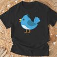 かわいい青い鳥 Tシャツ 高齢者への贈り物