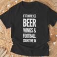 それがビールの翼とフットボールを含むなら、私をカウントイン 長袖tシャツ Tシャツ 高齢者への贈り物