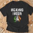 アイルランドのボクシングとビール 面白いアイルランド国旗tシャツ Tシャツ 高齢者への贈り物