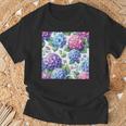 アジサイの水彩柄アジサイ Tシャツ 高齢者への贈り物