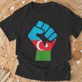アゼルバイジャン 国旗 アゼルバイジャン ルーツ 手拳 パワー アゼルバイジャン Tシャツ 高齢者への贈り物