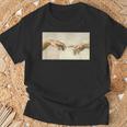 アダム・ミケランジェロによる創造 美術史 Tシャツ 高齢者への贈り物