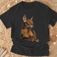 アビシニアン猫 長袖tシャツ Tシャツ 高齢者への贈り物
