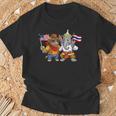 アメリカ・タイ国旗 誇り高いタイ系アメリカ人のルーツ タイ系アメリカ人の遺産 長袖tシャツ Tシャツ 高齢者への贈り物