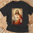 イエスの聖心カトリックキリスト教宗教デザイン。 Tシャツ 高齢者への贈り物