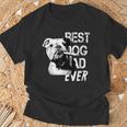 メンズ イングリッシュブルドッグ お父さん 父の日 ヴィンテージスタイル 犬 Tシャツ 高齢者への贈り物
