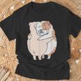 イングリッシュブルドッグハグ Tシャツ 高齢者への贈り物