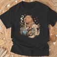 カピバラ×ウーパールーパー ラーメン&タピオカ かわいい Tシャツ 高齢者への贈り物