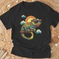 カメレオン 動物 グラフィック サングラス アートワーク カメレオン Tシャツ 高齢者への贈り物