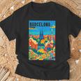 カラフル バルセロナ スペイン ガウディ公園 & サグラダファミリア 旅行 Tシャツ 高齢者への贈り物