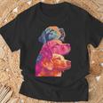 カラフルなラブラドールレトリバー犬夏の美的ペットアート 長袖tシャツ Tシャツ 高齢者への贈り物