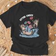 カワウソ カオス 面白い ベーグル ファイティング ラッコ 駄洒落動物好き 長袖tシャツ Tシャツ 高齢者への贈り物