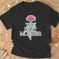 カーネーション The Best Mother 最高の母親【母の日】ピンク《ポップ フォント》メッセージ Tシャツ 高齢者への贈り物